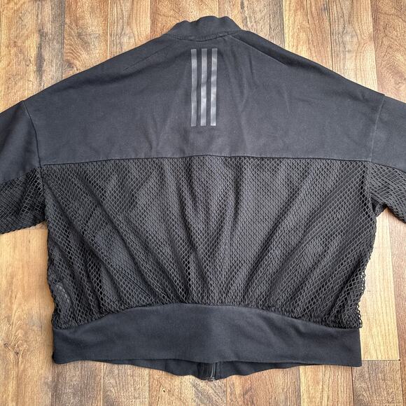 Adidas ID Mesh Bomber Jacket Women's XL Black Athletic Training‎ Soccer 6462 - Picture 3 of 13